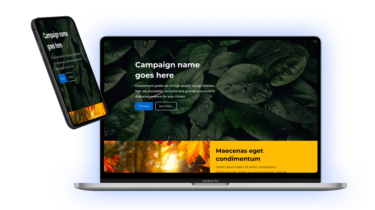 Campaign example on mobile and laptop