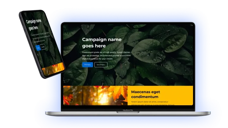 Campaign example on mobile and laptop